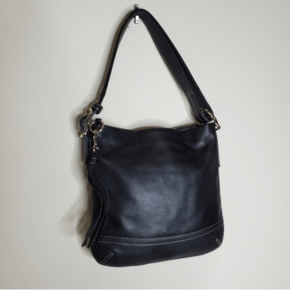 Coach 1415 Soho Slim Y2K Black Leather Hobo Fringe Tasseled Shoulder Bag - Picture 6 of 13